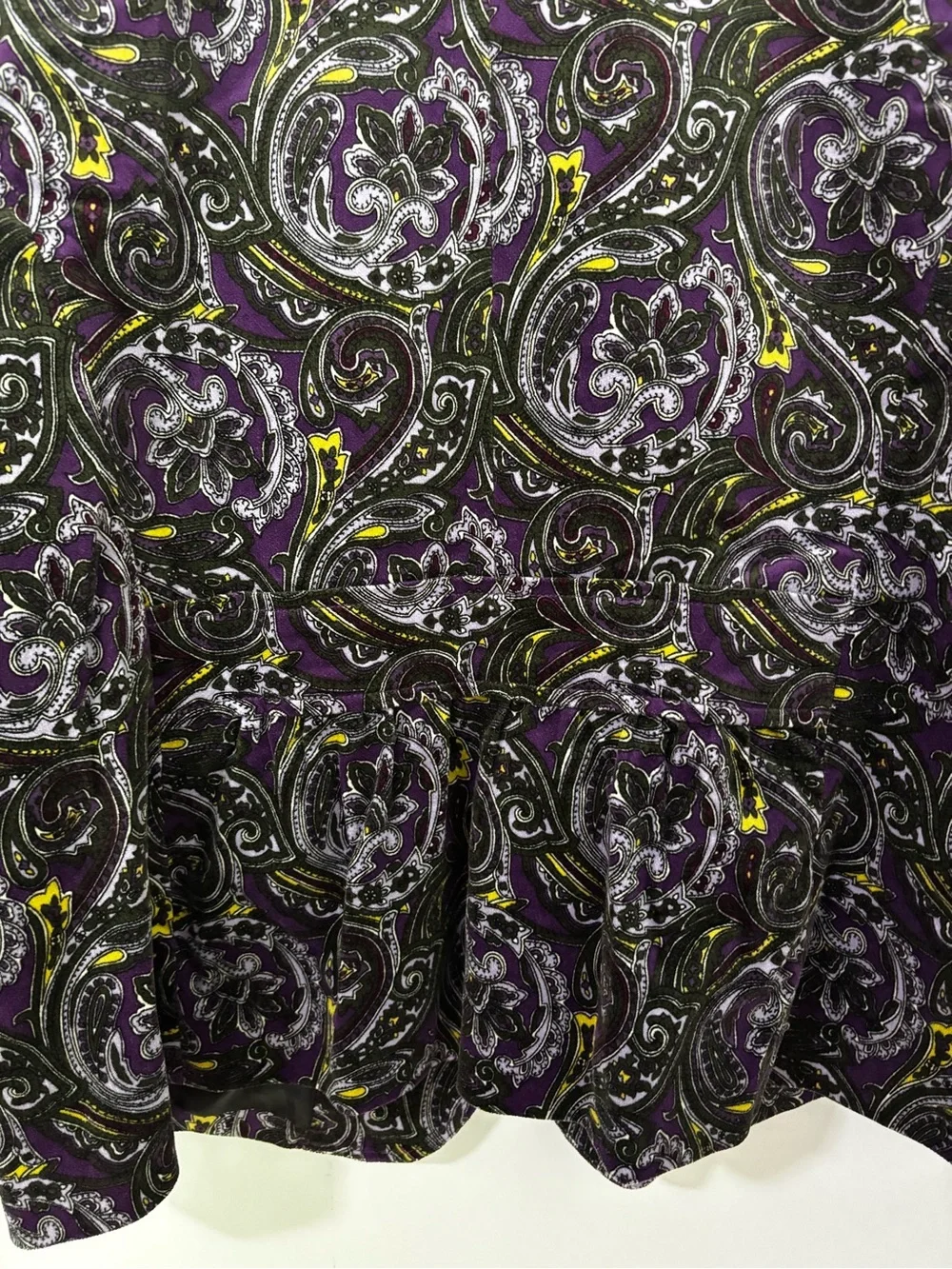 Talbots Signature Size 12 Purple Paisley Cotton Stretch Blazer Jacket Statement